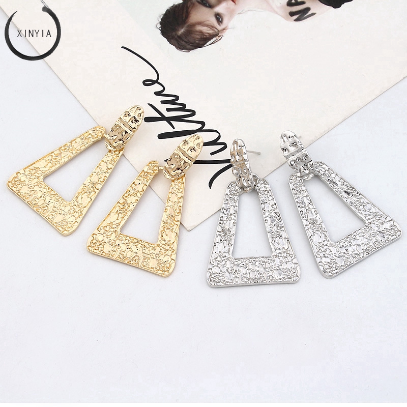 Trendy Punk Women Vintage Dangle segitiga Drop Earring