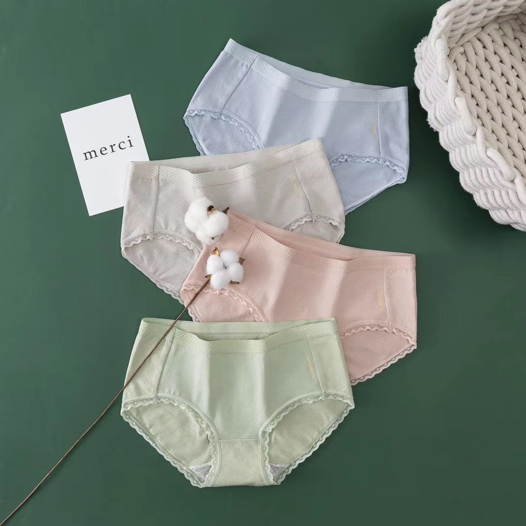 Quần Lót Tam Giác Màu Kẹo Kháng Khuẩn Thời Trang Dễ Thương Cho Nữ