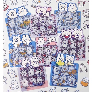 Sticker cute/Set 40 sticker hình dán gấu thỏ Telado trang trí sổ planner bullet journal Hàn Quốc Tẻn Tẻn