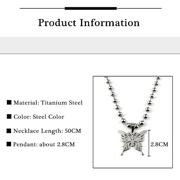 [Mã FASHIONCB231 hoàn tối đa 30K xu đơn 99K] Dây Chuyền Mặt Hình Bướm Bằng Thép Titan Phong Cách Hàn Quốc | BigBuy360 - bigbuy360.vn