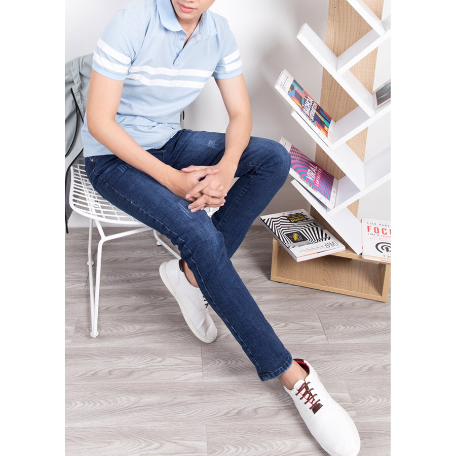 Quần Bò Xanh Đậm Dáng Vừa Chất Vải Jean Mịn Đẹp Phong Cách Thời Trang Quần Jeans Nam | BigBuy360 - bigbuy360.vn