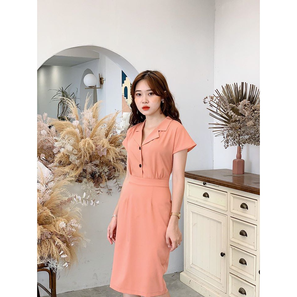 VÁY THIẾT KẾ CỔ VEST DÁNG ÔM ĐẸP, LỊCH SỰ KRE