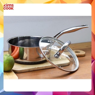 Quánh inox chống dính 2 mặt cao cấp BLACKCUBE KIMS COOK 3 lớp đáy liền nắp kính dòng NOONSONG