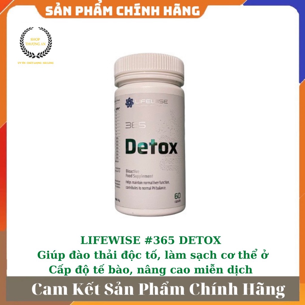 [ GIÁ SỈ ] - Lifewise #365 Detox, đào thải độc tố, hỗ trợ thanh lọc cơ thể, tăng cường chức năng gan - Chai 60 viên