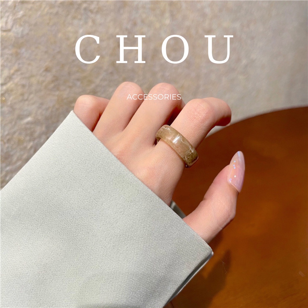 Nhẫn Hổ Phách Nhựa Acrylic | CHOU ACCESSORIES |
