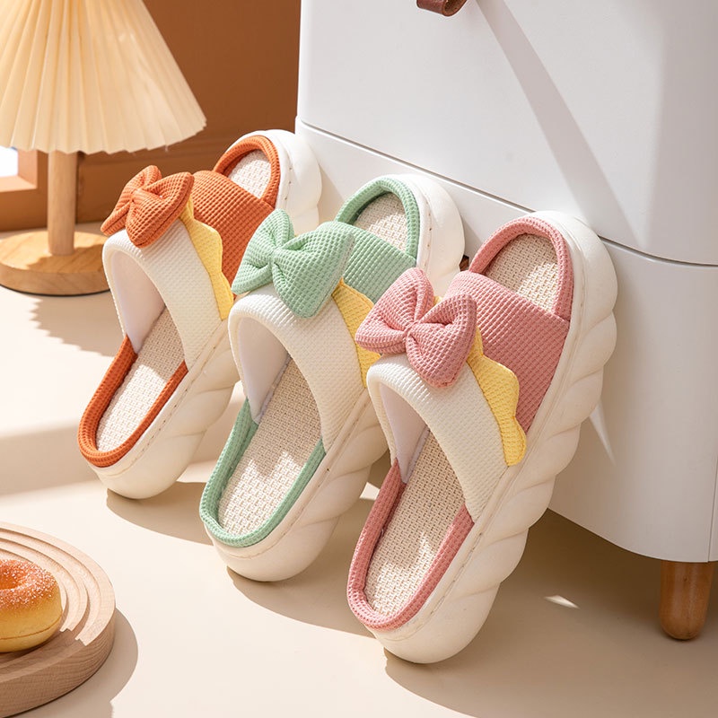 Dép Đi Trong Nhà Vải Lanh Cao Cấp Phong Cách Mới Cho Cặp Đôi TTH332