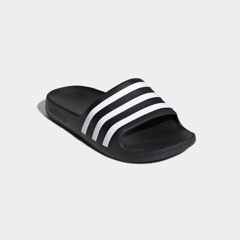 Dép chính hãng Adilette Aqua Kids Black White đúc nguyên khối quai ngang không thấm nước