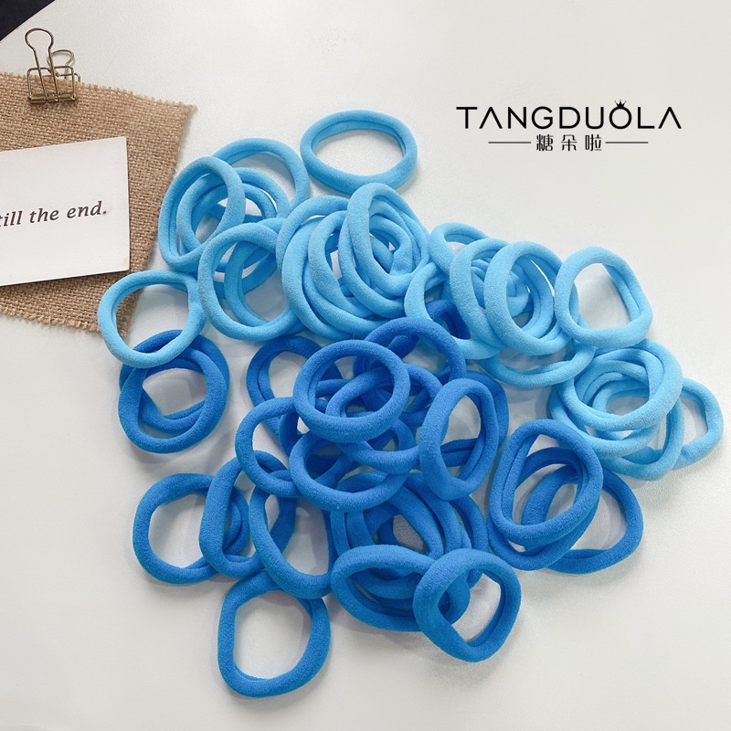 Set 50 Dây Cột Tóc Nylon Co Giãn Nhiều Màu Sắc Cho Nữ