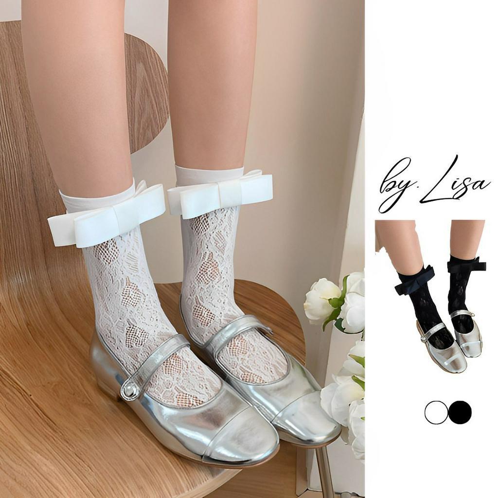 Tất Lolita đính nơ nhung phong cách Hàn Quốc đáng yêu, vớ bắp chân JK Cosplay tất ren bèo nhún