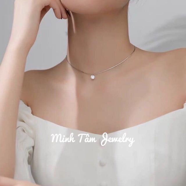 Chocker bạc ✨Dây chuyền bạc nữ nụ đá bạc S925