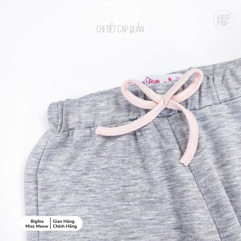 Bộ quần áo bé gái Bigfox - Miss Meow dài tay thu đông, phong cách Hàn Quốc in thỏ đeo kính size đại 3,4,5,6,7,8,9,10,11