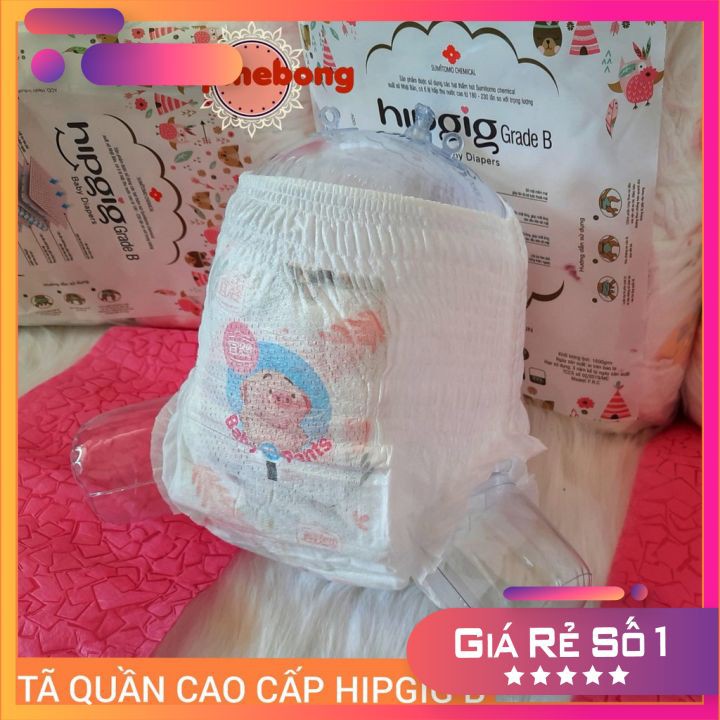 Bỉm quần Hipgig đủ size M/L/XL/XXL/XXXL 50/100 miếng, nhập khẩu chính hãng, mềm mại với làn da của bé, chất lượng cao