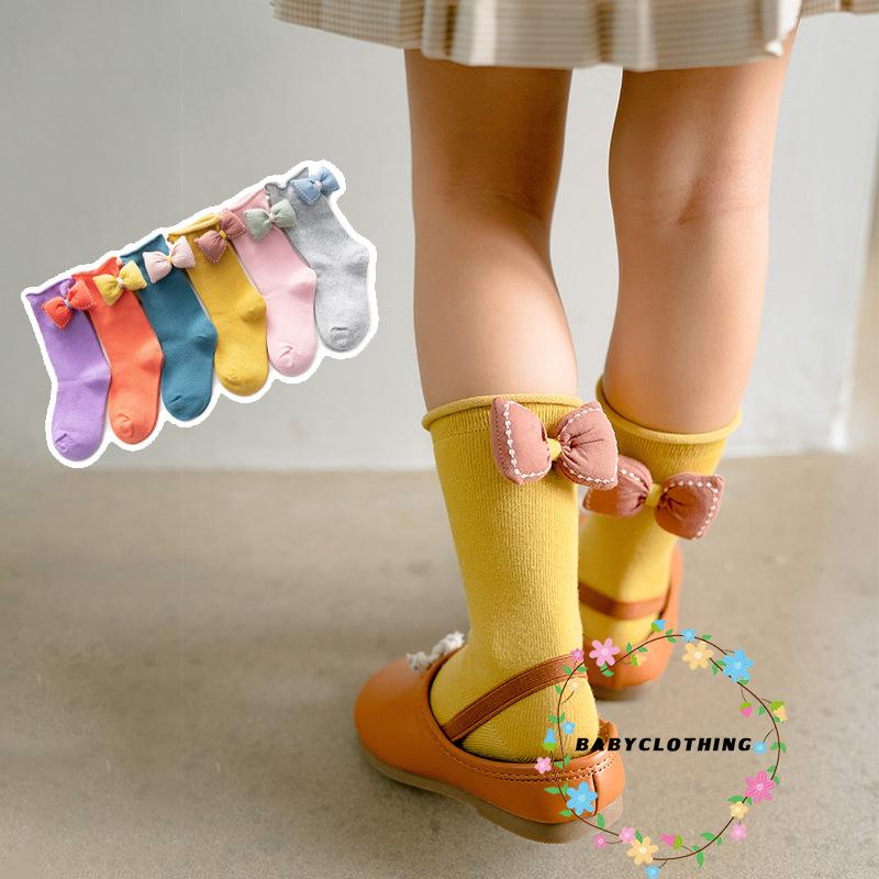 Vớ Cotton Đính Nơ 3d Đáng Yêu Cho Bé Gái 1-8 Tuổi