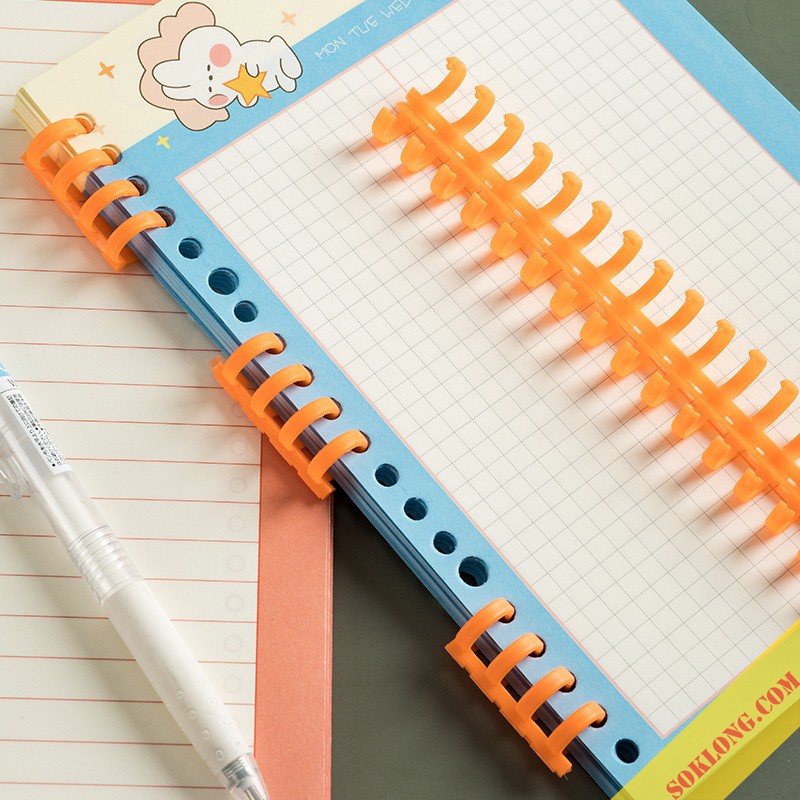 Thanh còng nhựa Binder đường kính 12mm kẹp mọi loại giấy A4,A5,B5..., tài liệu refill giấy