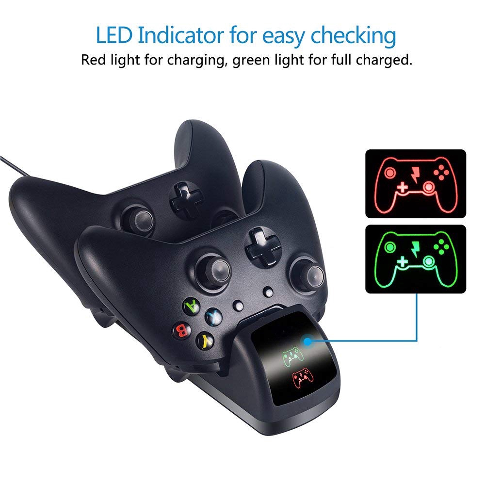 Xbox One Controller Charger, Charging Station with Battery for Xbox One/ One X/S