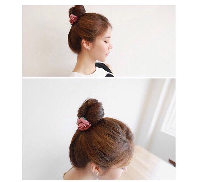 Dây buộc tóc nữ, dây cột tóc chun buộc tóc hoa trà dễ thương thời trang Hàn Quốc - VHT SHOP