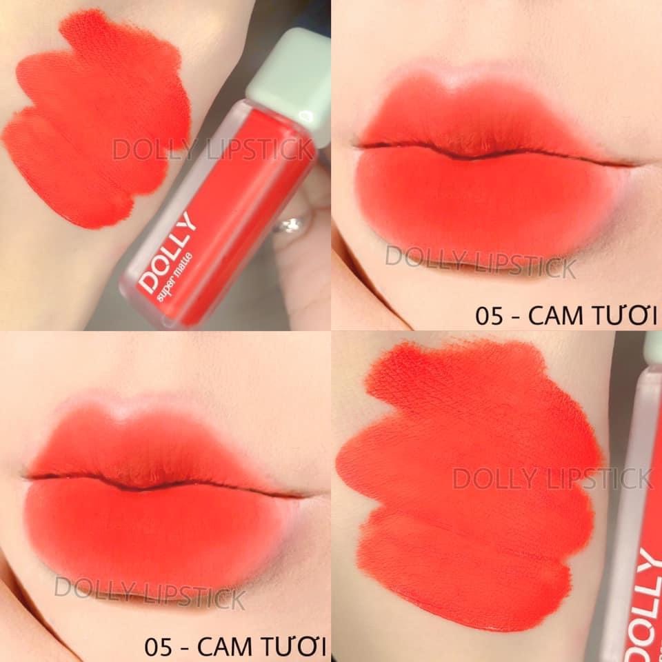 Son Lì Son Kem SUPER MATTE Không Chì Cao Cấp Chính Hãng Màu cam Tươi