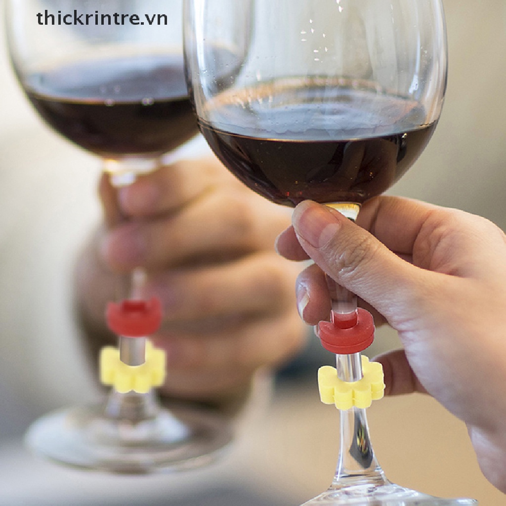Set 12 Nhãn Silicone Đánh Dấu Ly Rượu Vang Tiện Dụng
