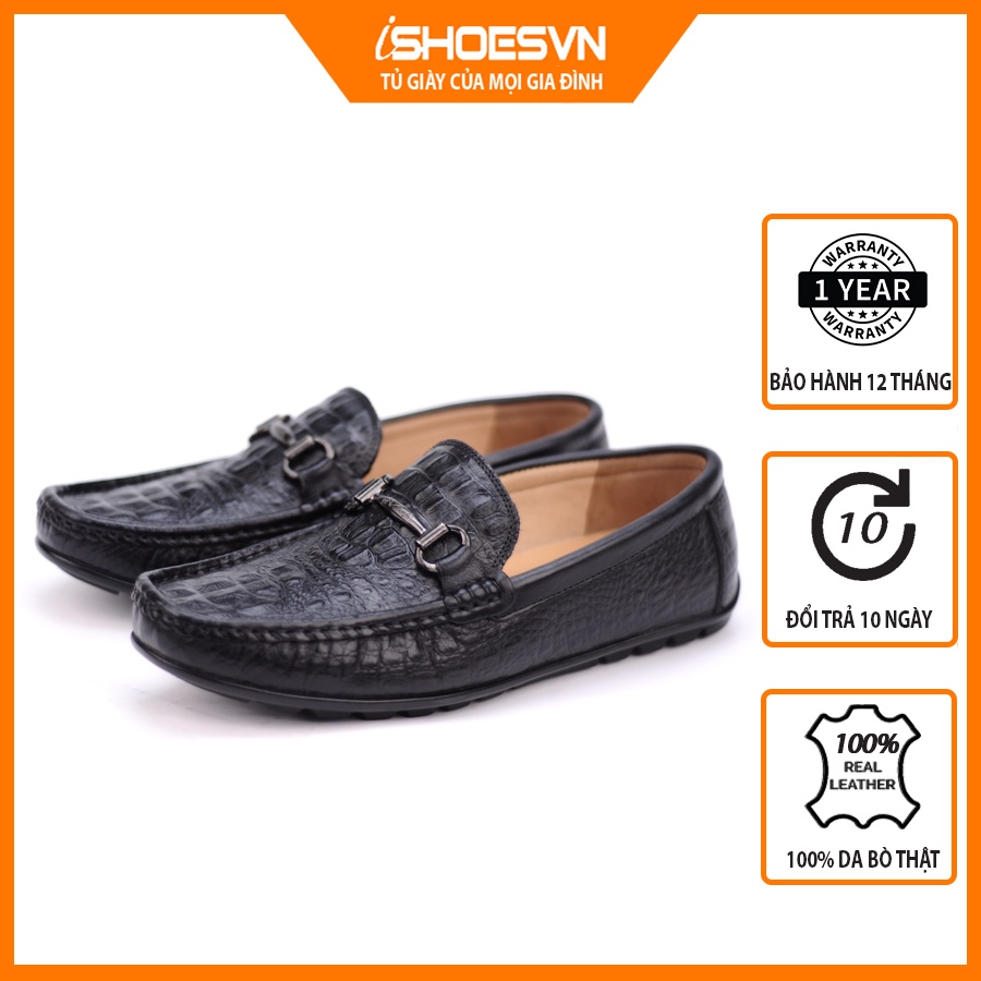 Giầy lười nam - da bò thật, da mềm, đi êm chân ISHOESVN IS381