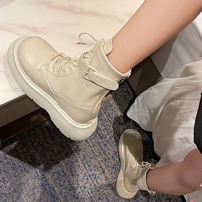 Boot cổ lửng da mềm khoá sau ullzang cao 5cm G52 | BigBuy360 - bigbuy360.vn