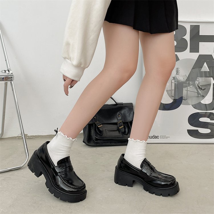 Giày Da mary jane Đế Dày Thoải Mái Phong Cách Hàn Quốc 2023 Ulzzang