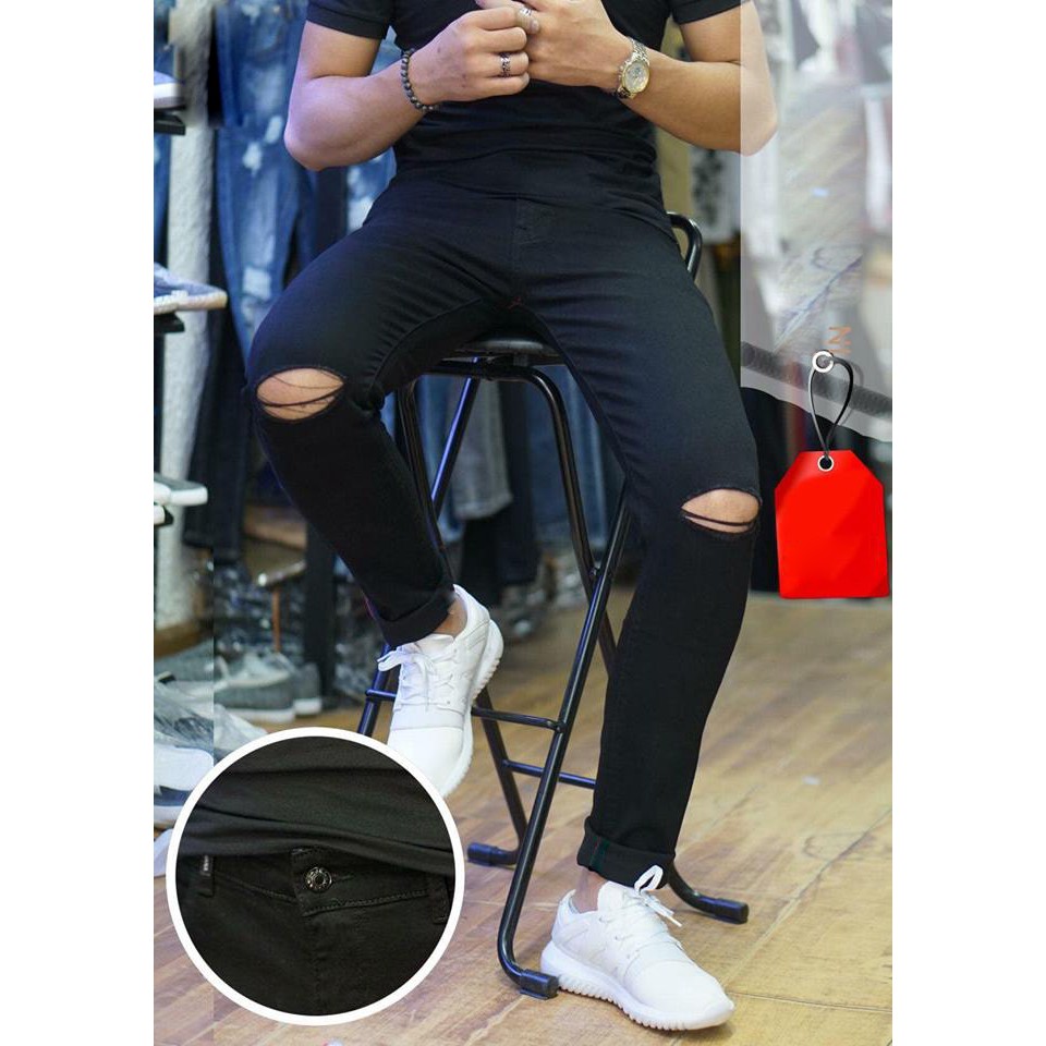 Quần Jean Nam Xước Nhẹ Màu Xanh Đậm Dáng Trẻ Trung | BigBuy360 - bigbuy360.vn