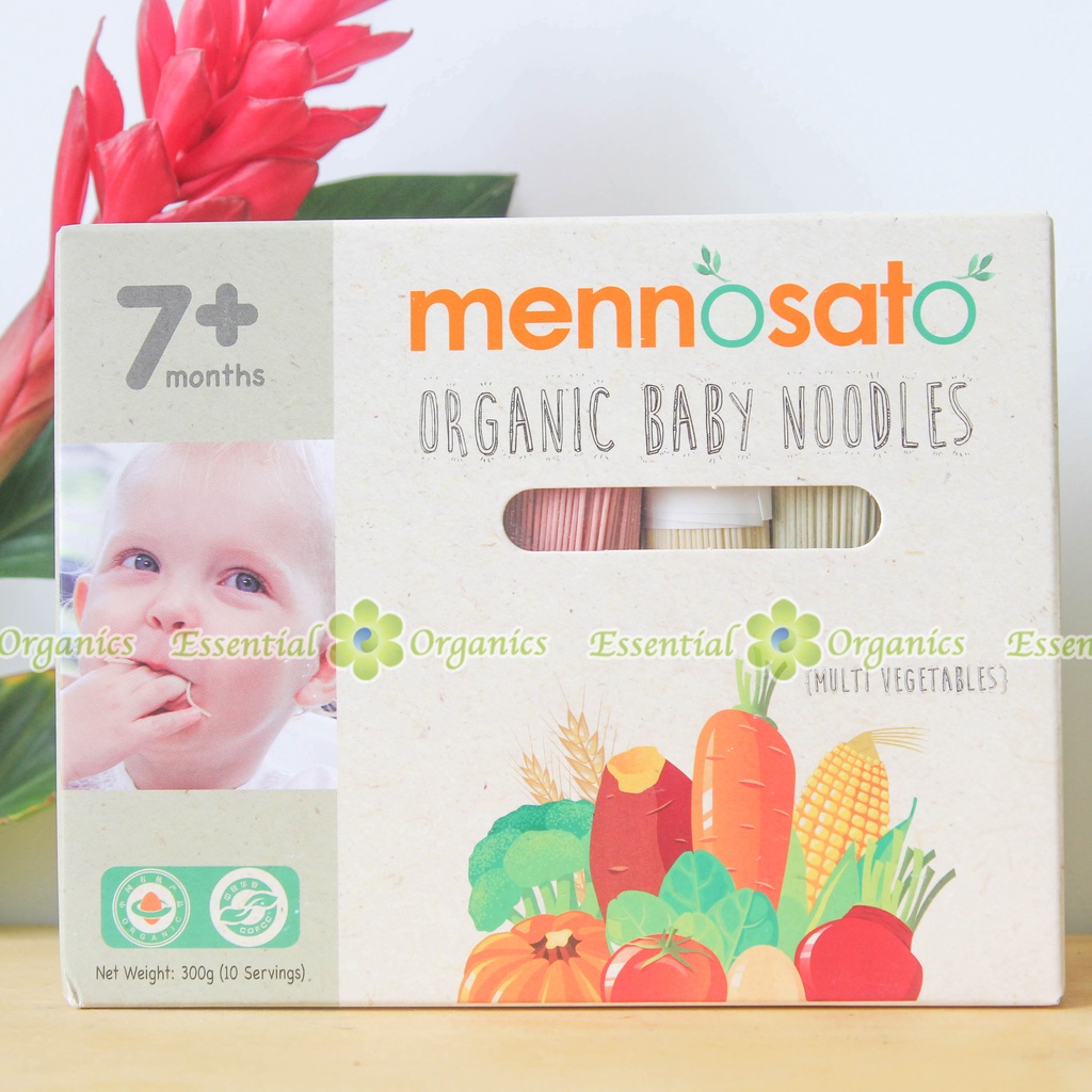 Mì ăn dặm rau củ hữu cơ organic Mennosato 300gr cho bé từ 7 tháng (gồm 10 vị rau củ quả) date 7/10/2023