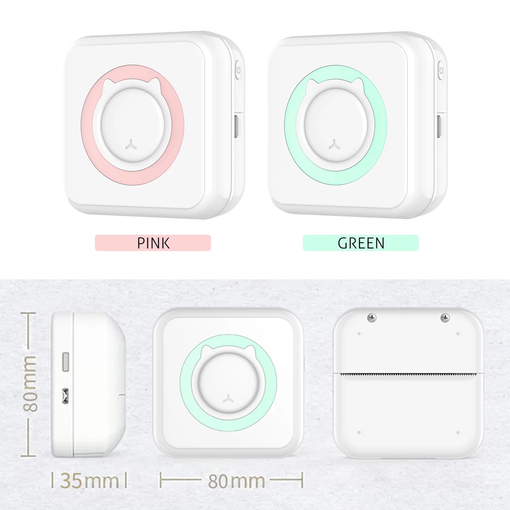 Máy In Nhiệt Mini cầm tay Bluetooth dành cho nhân viên văn phòng và sinh viên siêu dễ thương