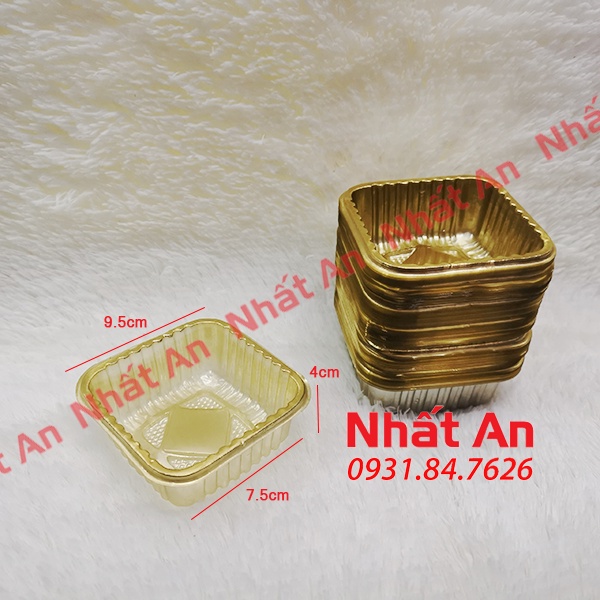 Khay nhựa vàng đựng bánh trung thu 150gr (50/100)