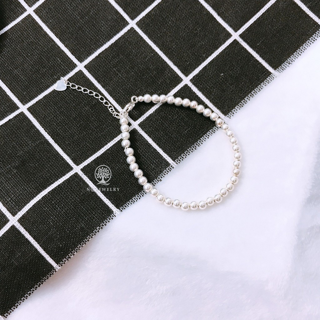 Lắc bi bạc 4mm - Lắc tay nữ cao cấp