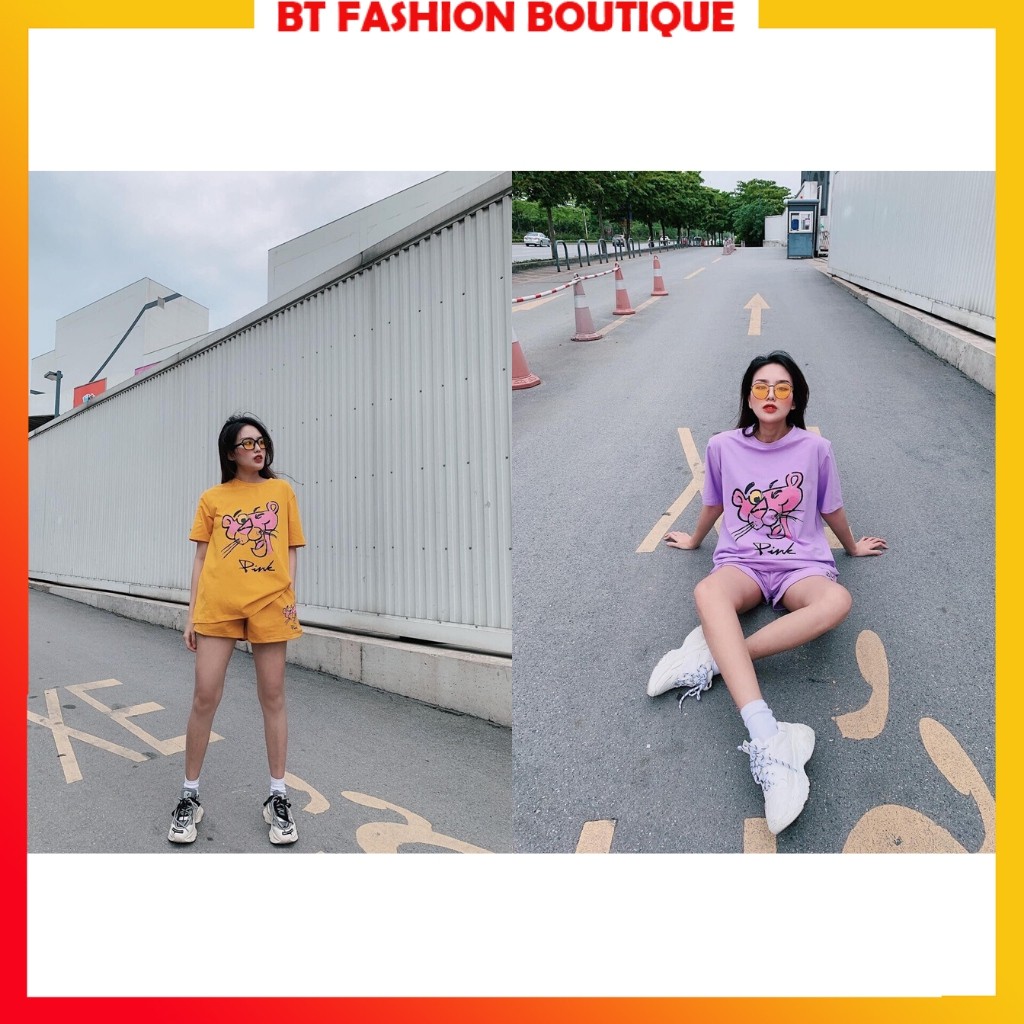 Đồ bộ nữ PINK Báo hồng PK001 from dáng áo thụng, vải mịn đẹp | BigBuy360 - bigbuy360.vn