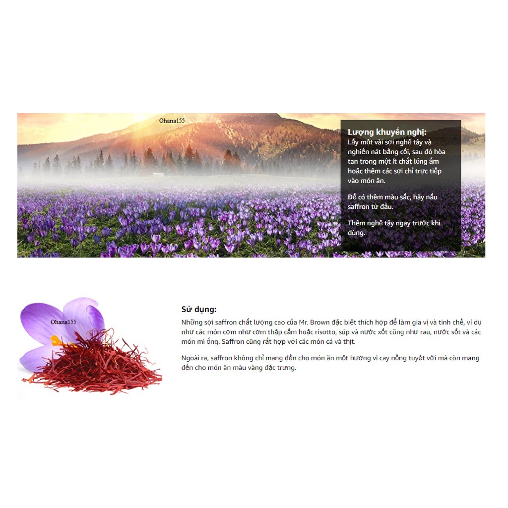 Mr. Brown Saffron Nhụy hoa Nghệ Tây Đức 1G