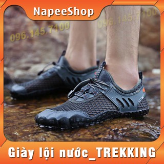 Giày  tập GYM, YOGA, phượt, TREKKING, thể thao, leo núi, lội nước, đế cao su đàn hồi, thoáng khí, thoát nước _Màu GHI
