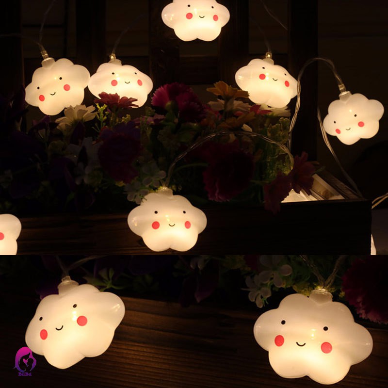 Dây đèn LED 20 bóng hình đám mây trang trí phòng/sân vườn/tiệc tùng/đám cưới