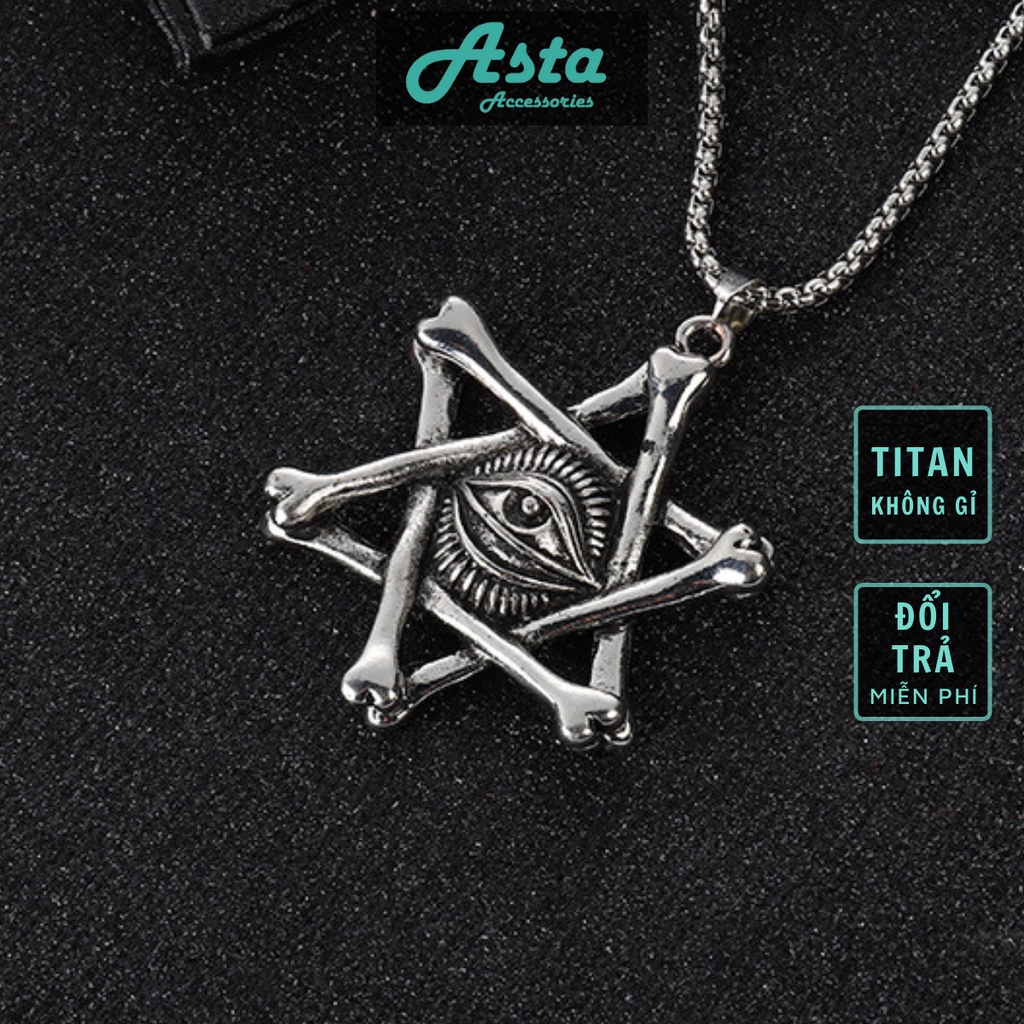 Vòng cổ nam nữ dây chuyền Titan Asta Accessories màu bạc unisex đẹp phụ kiện thời trang - Vòng cổ David