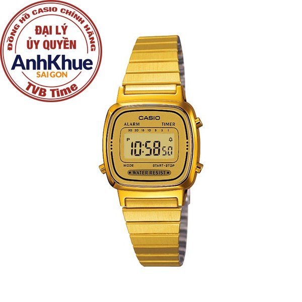 Đồng hồ nữ dây kim loại Casio Standard chính hãng Anh Khuê LA670WGA-9DF