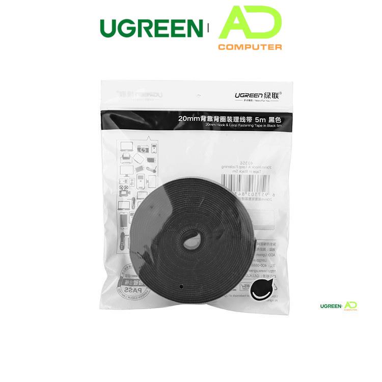 Dây dán Velcro tiện dụng màu xám UGREEN LP124 - Hàng phân phối chính hãng - Bảo hành 18 tháng
