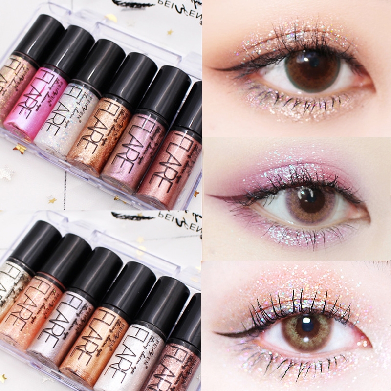 [Hàng mới về] Kẻ mắt dạng lỏng phối kim tuyến màu bạc vàng hồng lấp lánh nữ tính thích hợp trang điểm chuyên nghiệp