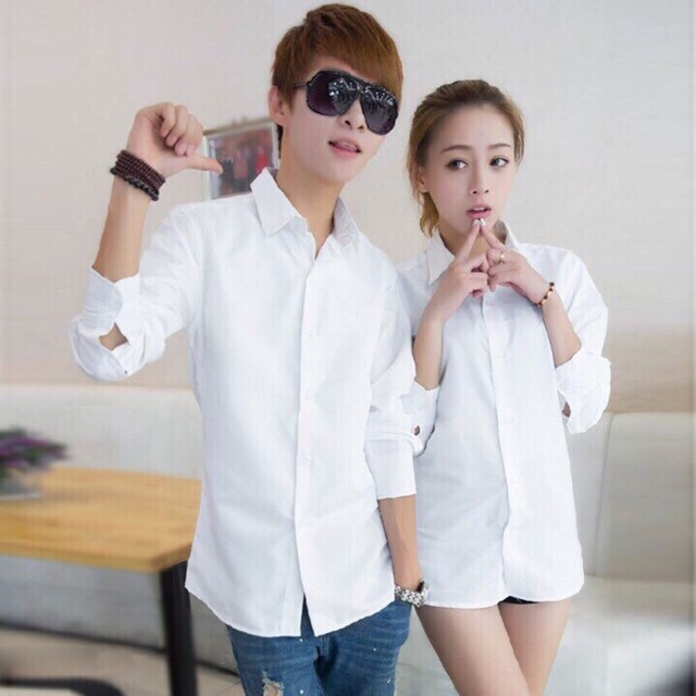 ÁO SƠ MI NAM NỮ DÀI TAY TRẮNG ĐEN CÓ BIG SIZE