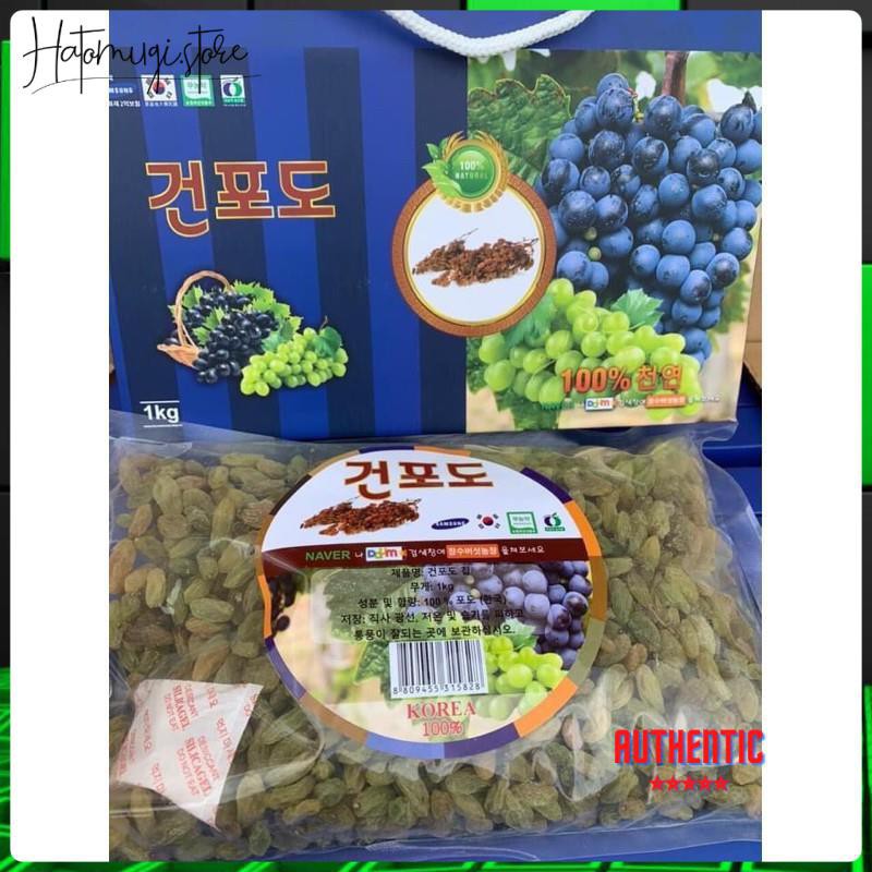 Nho khô [Dùng Là Ghiền-Hàng A.uth] Nho Khô Hàn Quốc Cao Cấp Hàng L1 Hộp 1kg