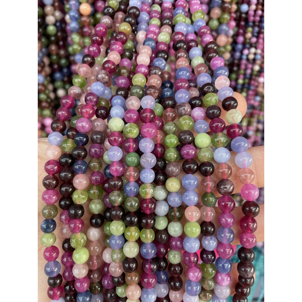 DIY Imitation Loose round beads tourmaline 6-10mm for making accessories