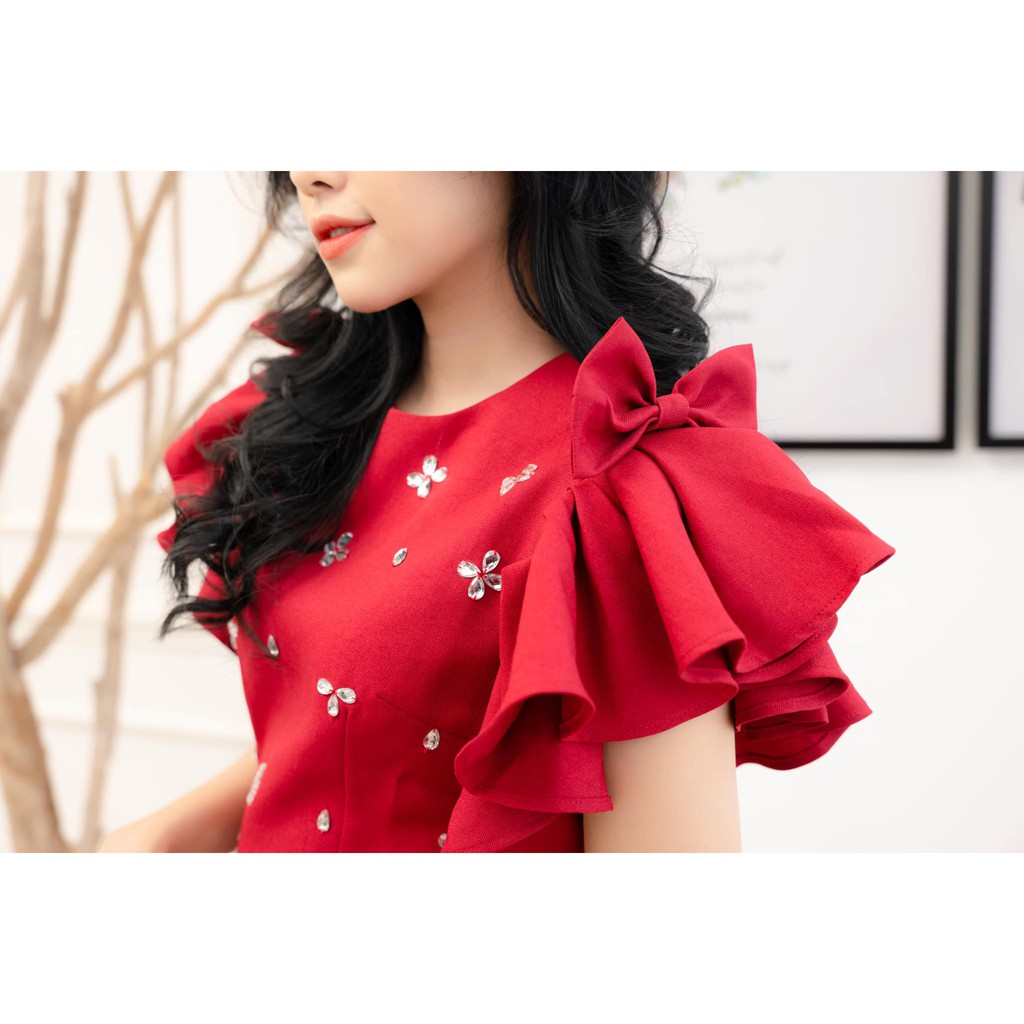 Đầm dự tiệc, dạo phố đính đá tay cánh tiên xinh xắn - Tina Dress