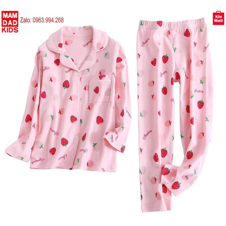 Bộ Đồ Ngủ Pijama Cho Bé Gái thương hiệu KIDS MAM & DAD