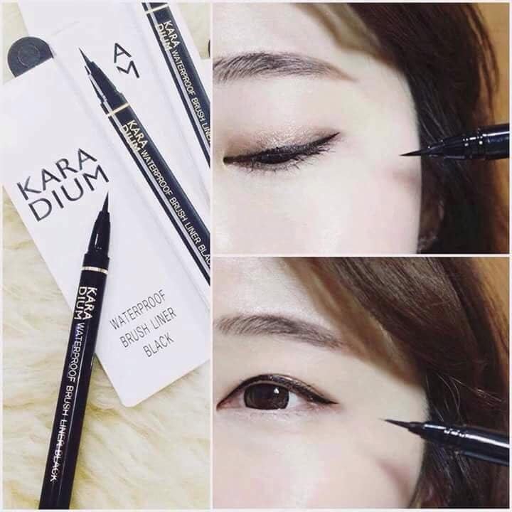 Kẻ mắt nước Karadium Waterproof Brush Liner Black Eyeliner Pen