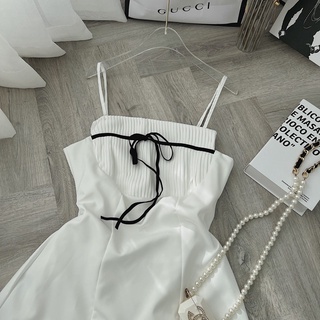ĐẦM XẾP NGỰC NƠ 2 DÂY 2 MÀU