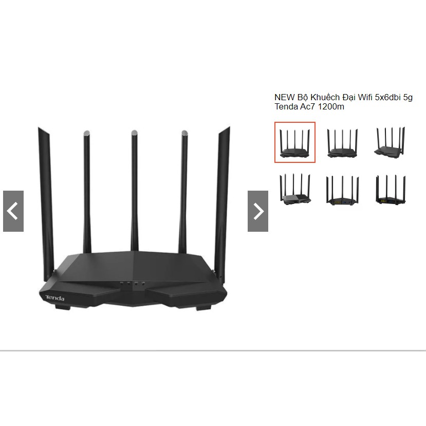 Bộ Phát WiFi Tenda AC7 AC1200 WiFi Băng Tầng Kép Thông Minh 5 râu xuyên tường Ngôn Ngữ Tiếng Anh