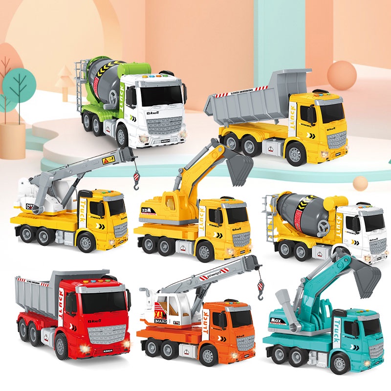 ZHAN QI TOYS Đồ chơi trẻ em Xe Công Trường Có Âm Thanh Và Đèn Cho Bé