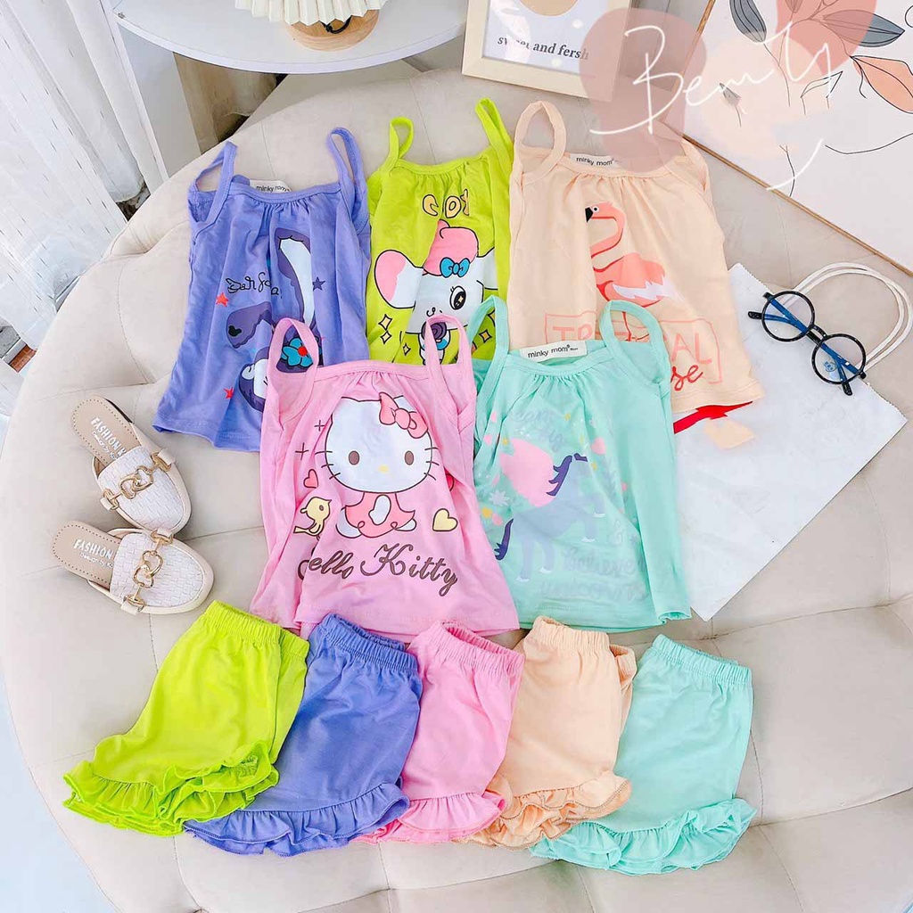 [MẪU HÈ] BỘ HAI DÂY HỌA TIẾT HELLO KITTY CHẤT COTTON SIÊU ĐÁNG YÊU CHO BÉ 8-18KG. VIDEO THẬT, BIBO BABY SHOP