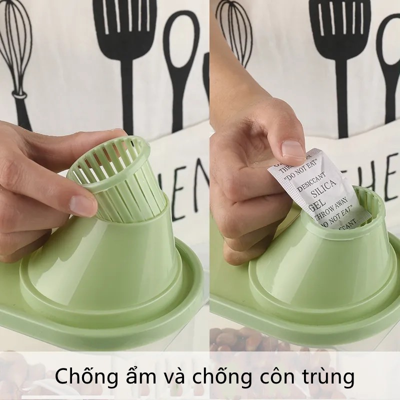 Hộp nhựa đựng đồ khô trong suốt, hộp bảo quản tươi, hộp chứa ngũ cốc nhà bếp, đồ ăn nhẹ, hộp bảo quản trái cây sấy khô