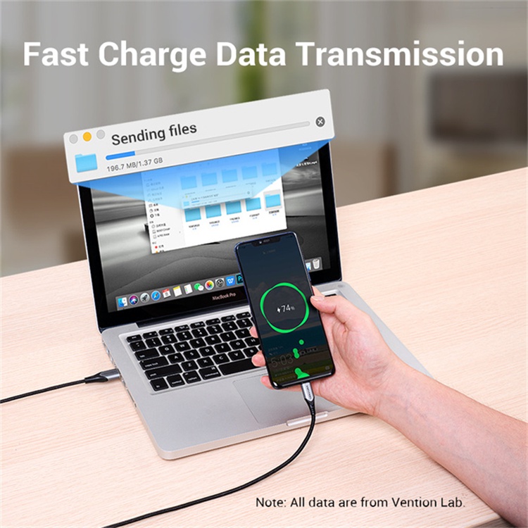 VENTION 3A đầu USB type C Dây cáp sạc sạc nhanh cho điện thoại Samsung Huawei Android